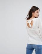 Vila Exclusive Tie Back Knitted Sweater - Gray