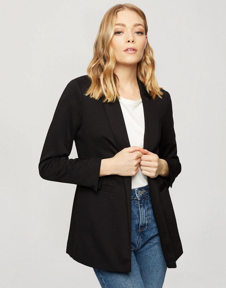 Miss Selfridge Longline Coordinating Ponte Blazer In Black