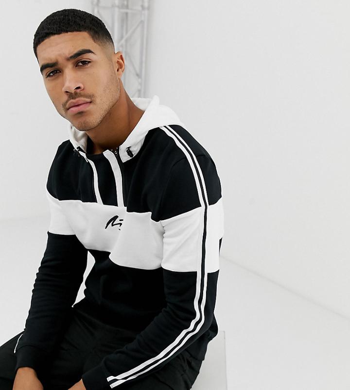 Mauvais Muscle Hoodie With Side Stripe - Black