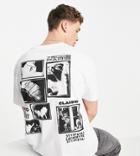 Bershka Boxy Fit Back Photo Print T-shirt In White