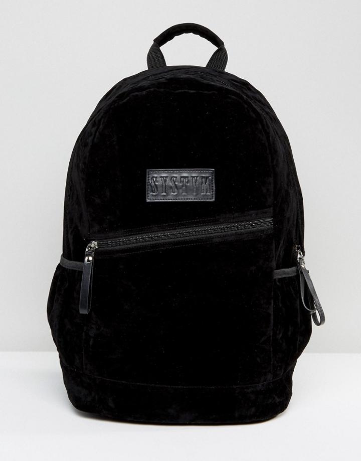 Systvm Backpack In Black Faux Fur - Black