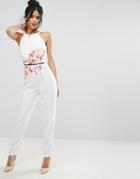 Little Mistress Embroidered Tailored Jumpsuit - White