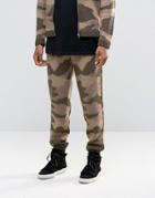 Asos Knitted Camo Joggers In Fluffy Yarn - Green