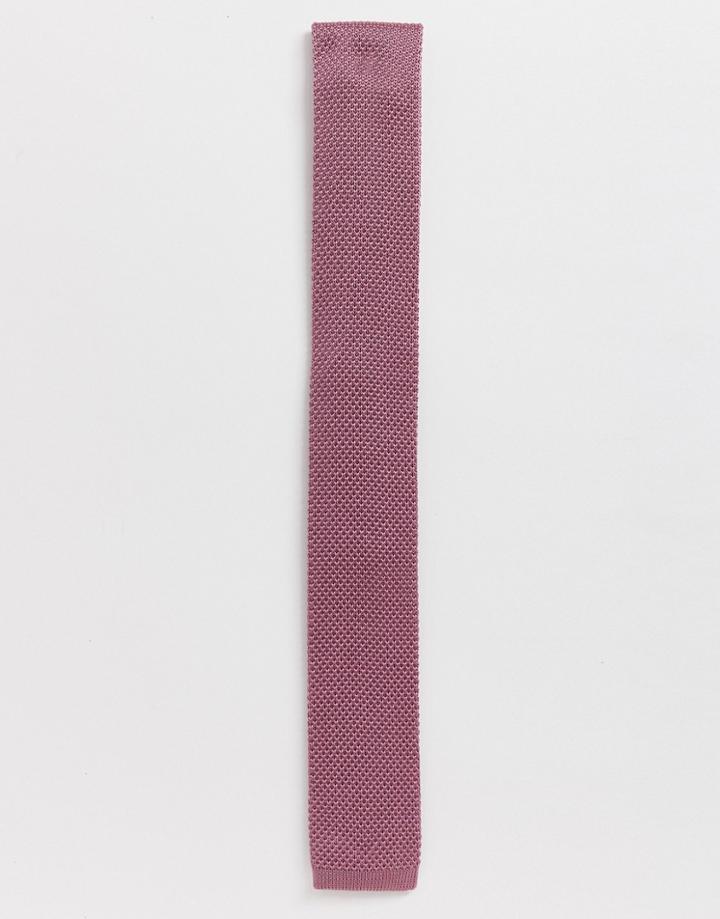 Twisted Tailor Knitted Tie In Pink - Pink
