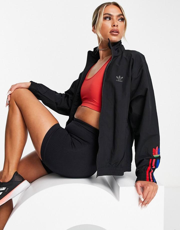 Adidas Originals Zip Through Track Top In Black