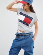 Tommy Jeans Crop Logo T-shirt - Gray