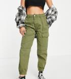 New Look Petite Cargo Pants In Khaki-green