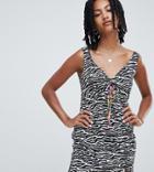 Reclaimed Vintage Inspired Bodycon In Zebra Print - Black