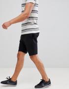 New Look Pique Jersey Shorts In Black - Black