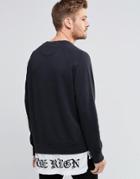 True Religion Sweat With Longline Hem Detail - Jet Black