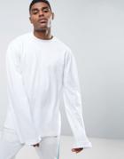 Asos Oversized T-shirt With Extreme Wide Super Long Sleeves In White - White