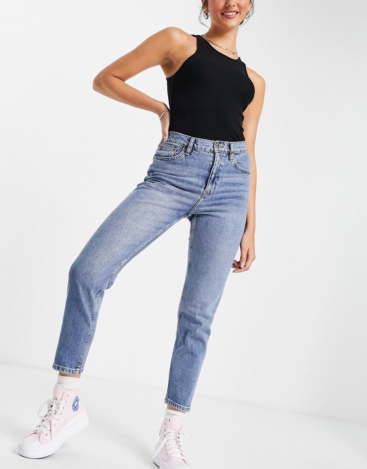Mango Mom Jeans In Light Blue-blues