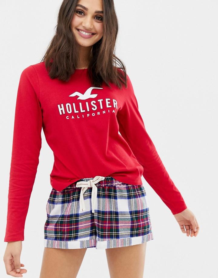 Hollister Plaid Pyjama Shorts - White