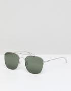 Weekday Square Aviator Sunglasses - Silver