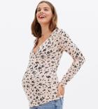 New Look Maternity Long Sleeve Wrap Nursing Tee In Pink Floral
