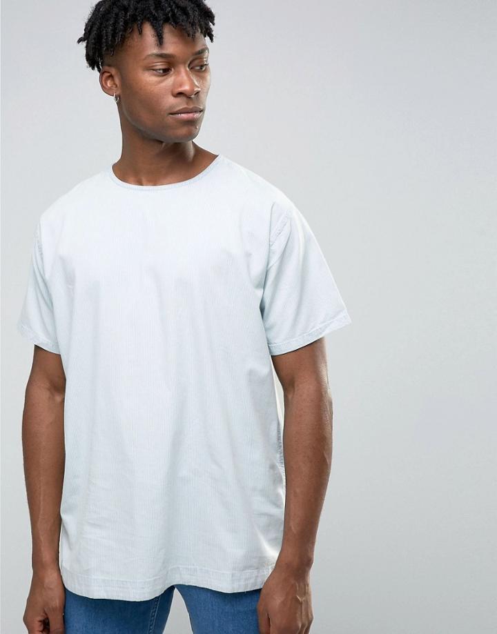 Waven Bleached Out Denim T-shirt - Blue