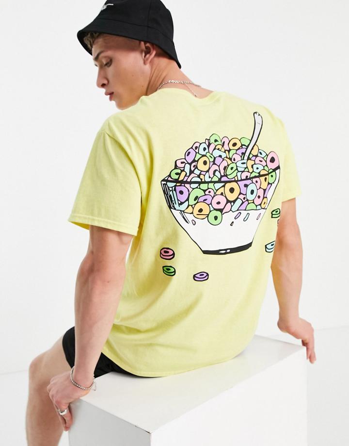 New Love Club Cereal T-shirt In Cornsilk-white