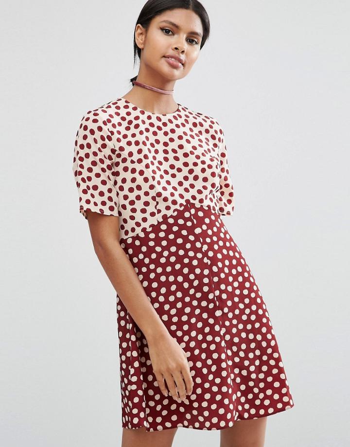 Asos Spot Mix & Match Dress - Multi