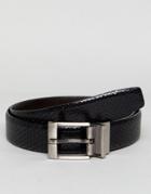 Ted Baker Inka Reversible Belt In Leather - Black