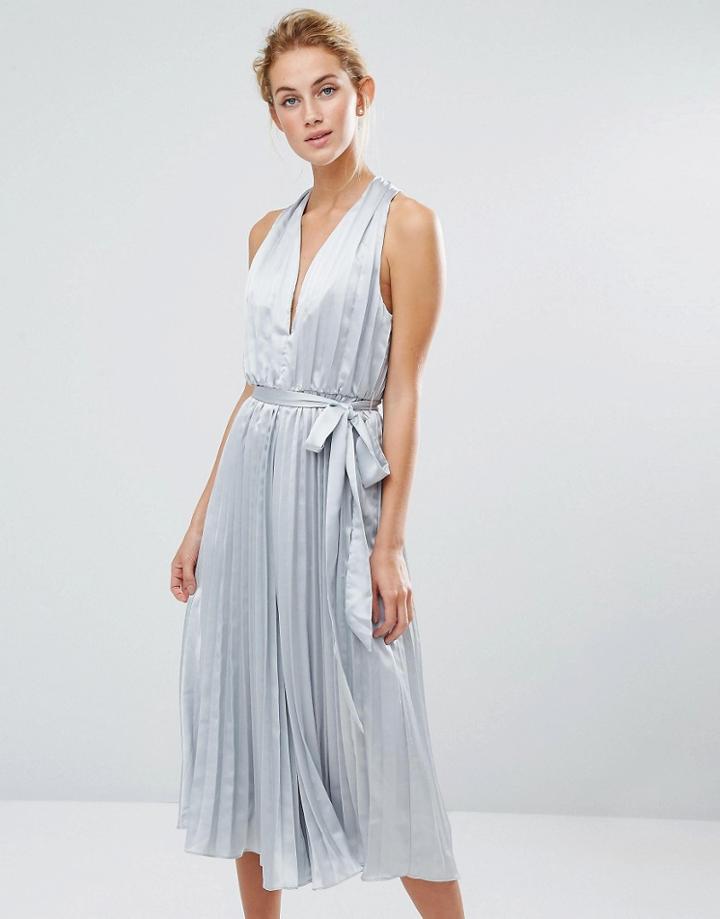 True Decadence Pleated Culotte Jumpsuit - Gray