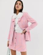 Resume Milla Twead Long Line Blazer - Pink