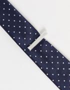Asos Design Tie Bar In Brushed Silver Tone