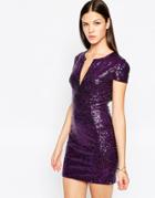 Club L Pam Sequin Body-conscious Dress - Purple