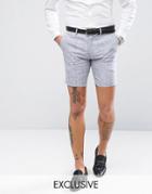 Only & Sons Skinny Shorts In Linen - Navy