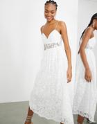 Asos Edition Hope Lace Cami Midi Wedding Dress In Ivory-white