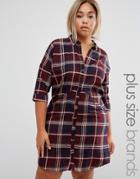 Junarose Check Shirt Dress - Multi