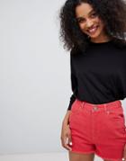 Monki 3/4 Sleeve Top - Black