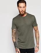 Asos Muscle T-shirt With Crew Neck In Soft Touch Mesh - Spinach