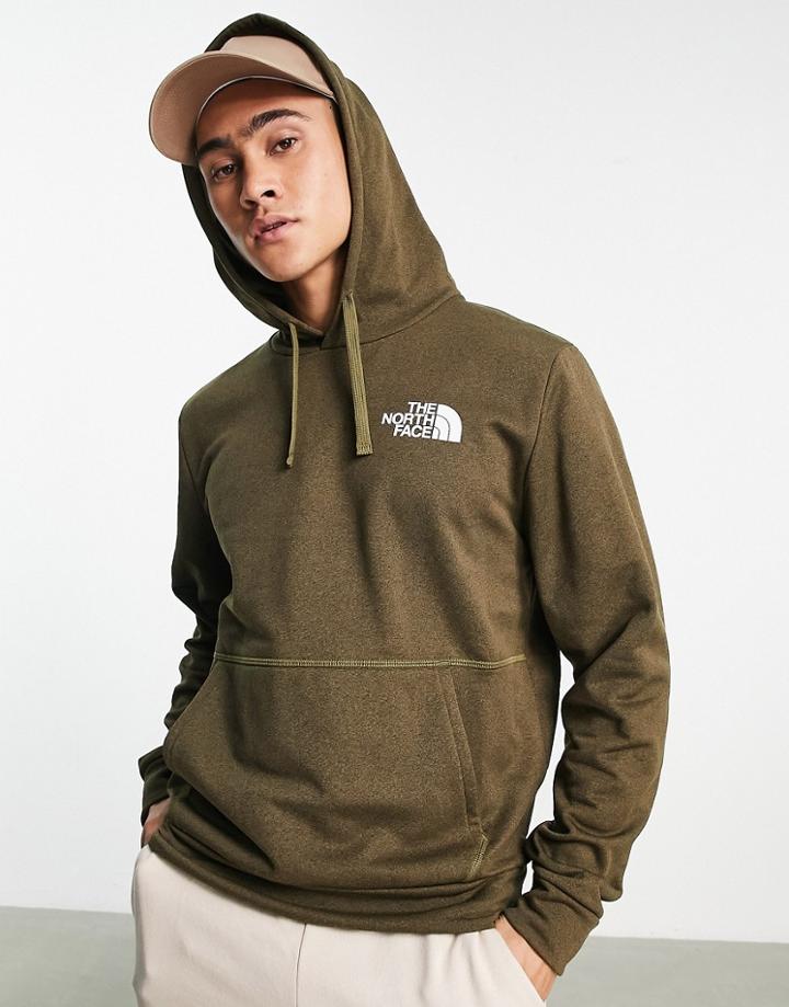 The North Face Exploration Small Logo Hoodie In Olive Green