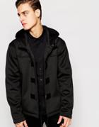Asos Duffle Jacket In Neoprene - Black