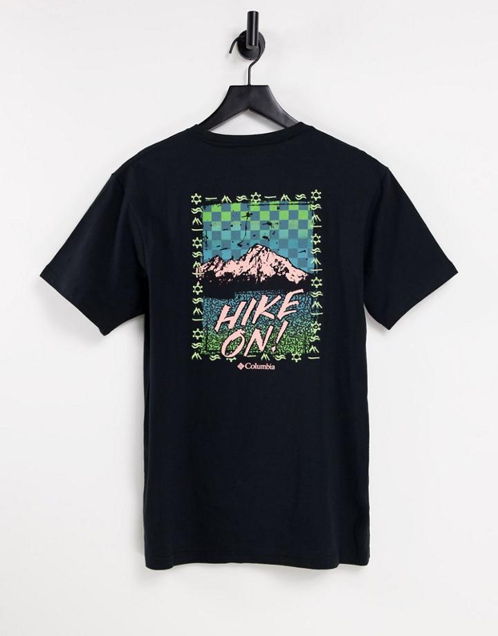 Columbia Blazing Trail Back Print T-shirt In Black
