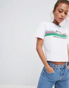 Bershka Busy Doing Nothing Slogan T Shirt - Blue