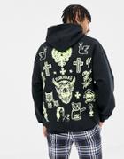 Hnr Ldn Tattoo Back Print Hoodie-black