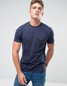 Threadbare Woven Pocket T-shirt - Navy
