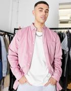 Jack & Jones Originals Oversize Cord Shirt In Pink