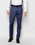 Selected Homme Slim Casual Lightweight Suit Pants With Waistband - Blue