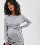 New Look Maternity Belted Tunic In Gray - Gray