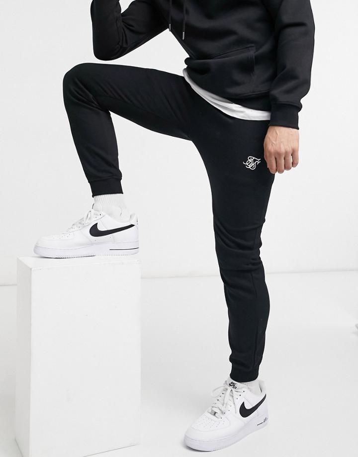 Siksilk Muscle Fit Sweatpants In Black