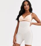 Wolf & Whistle High Waist Shaping Short With Lace Insert In Beige