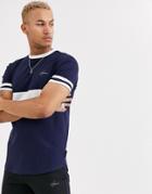 Hermano T-shirt With Chest Stripe In Navy