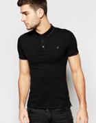 Replay Polo Logo Pique Tipped In Navy - Navy