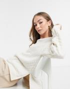 Vero Moda Textured Sweat In Cream-white