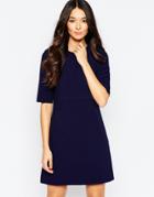 Traffic People Buttons Shift Dress - Navy
