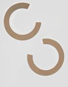 Asos Design Earrings In Sleek Open Circle Design In Gold - Gold