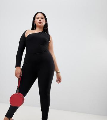 Fashionkilla Plus Slinky Legging In Black - Black