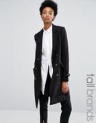 Y.a.s Tall Millie Millitary Double Breasted Coat - Black
